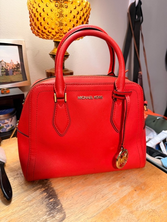 Michael Kors Red Saffiano Satchel with Gold Hardware - Picture 8 of 8